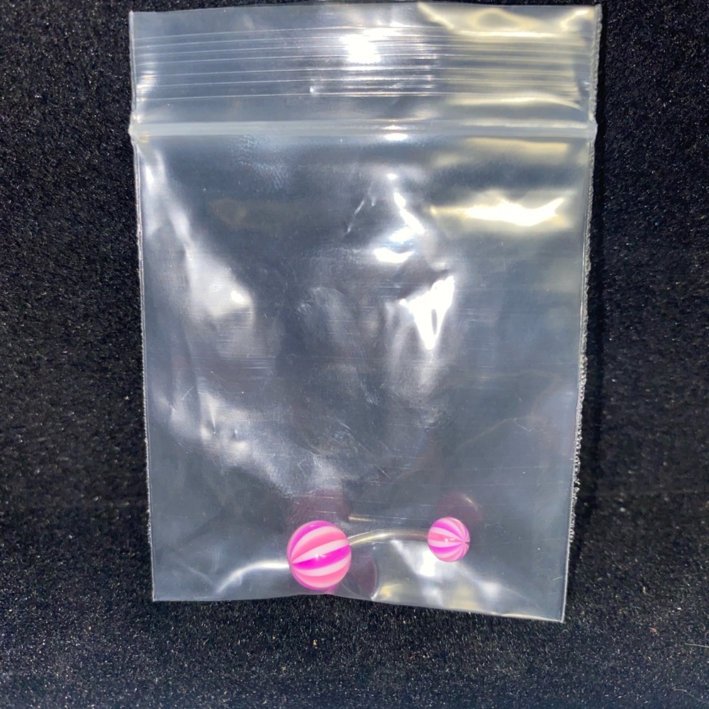 Striped Pink Belly Ring